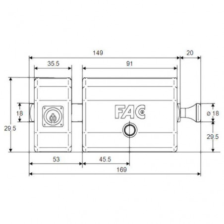 FAC Chaîne 446-RP/80 B-70 mm. MAGNET UVE BLANC