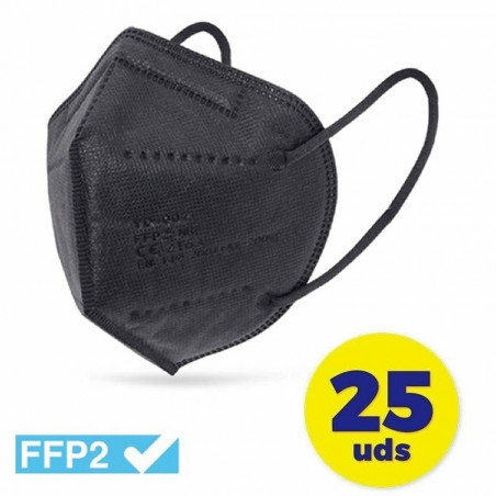 MASCARILLA FFP2 NEGRA * CN (CAJA 25 UDS)