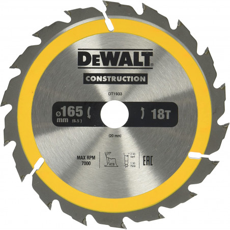 DEWALT DT1933-QZ DISCO CONST. 165x20mm 18D