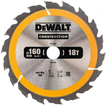 DEWALT DT1931-QZ DISCO CONST. 160x20mm 18D