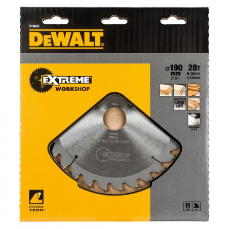 DEWALT DT4033-QZ HOJA SIERRA CIRCULAR 190x30mm 28D