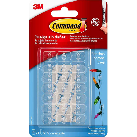 Command 17026CLR Gancho mini clips transparentes 