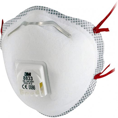 3M 8833 Mascarilla FFP3 R D c/válvula (10 UDS)