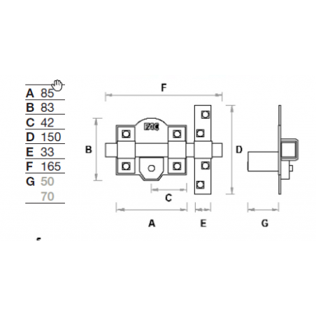 FAC 01352 FERMETURE 307-I/80 DCHA NIQUEL BLISTER