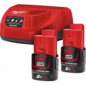 MILWAUKEE M12NRG-202 2 BATERIAS M12 2Ah+CARGADOR 