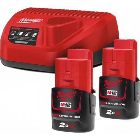 MILWAUKEE M12NRG-202 2 batteries M12 2Ah + chargeur 