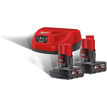 MILWAUKEE M12NRG-402 2 BATERIAS M12 4,0Ah+CARGADOR